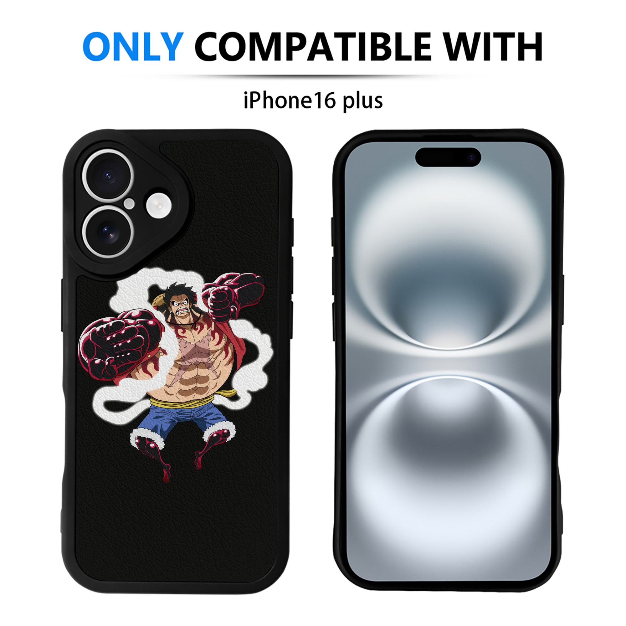 （画像用） ワンピース モンキー・D・ルフィ ONE PIECE Monkey D. Luffy 【iPhone 16シリーズ対応】シリコンスマホケース（レザー調） 材質：シリコン